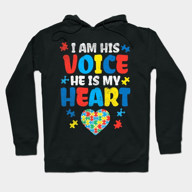 I Am His Voice He Is My Heart Autism Awareness Asl Sped Hoodie by CarolIrvine